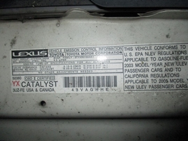 2003 LEXUS LS430 PEARL WHITE 4.3L AT 2WD Z15975